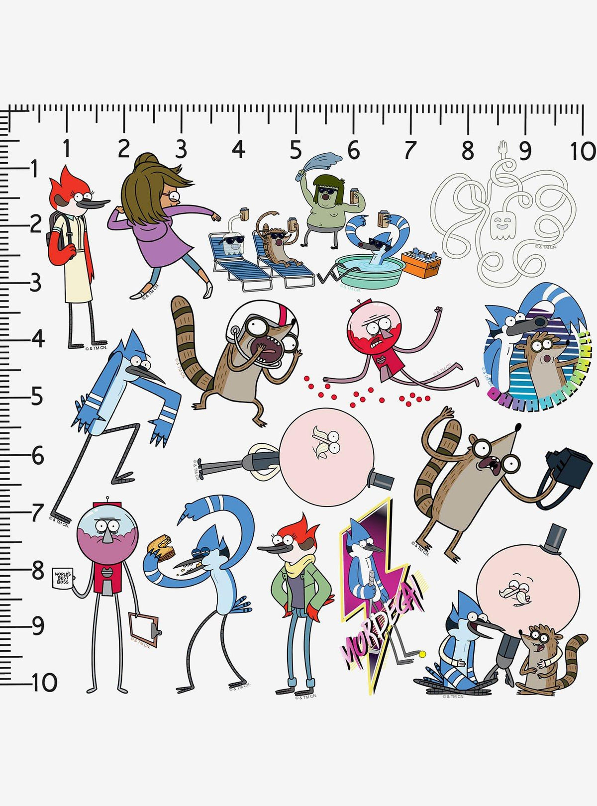 Pack de 100 stickers troquelados de Regular Show
