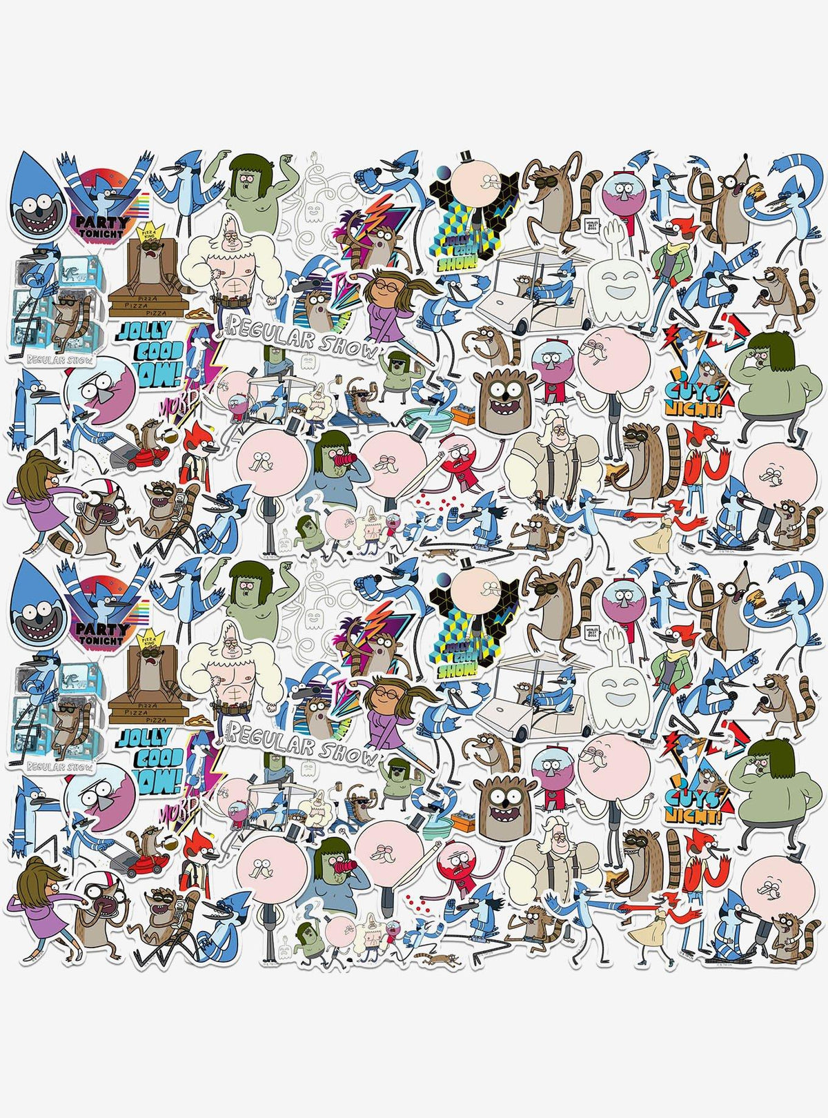Pack de 100 stickers troquelados de Regular Show