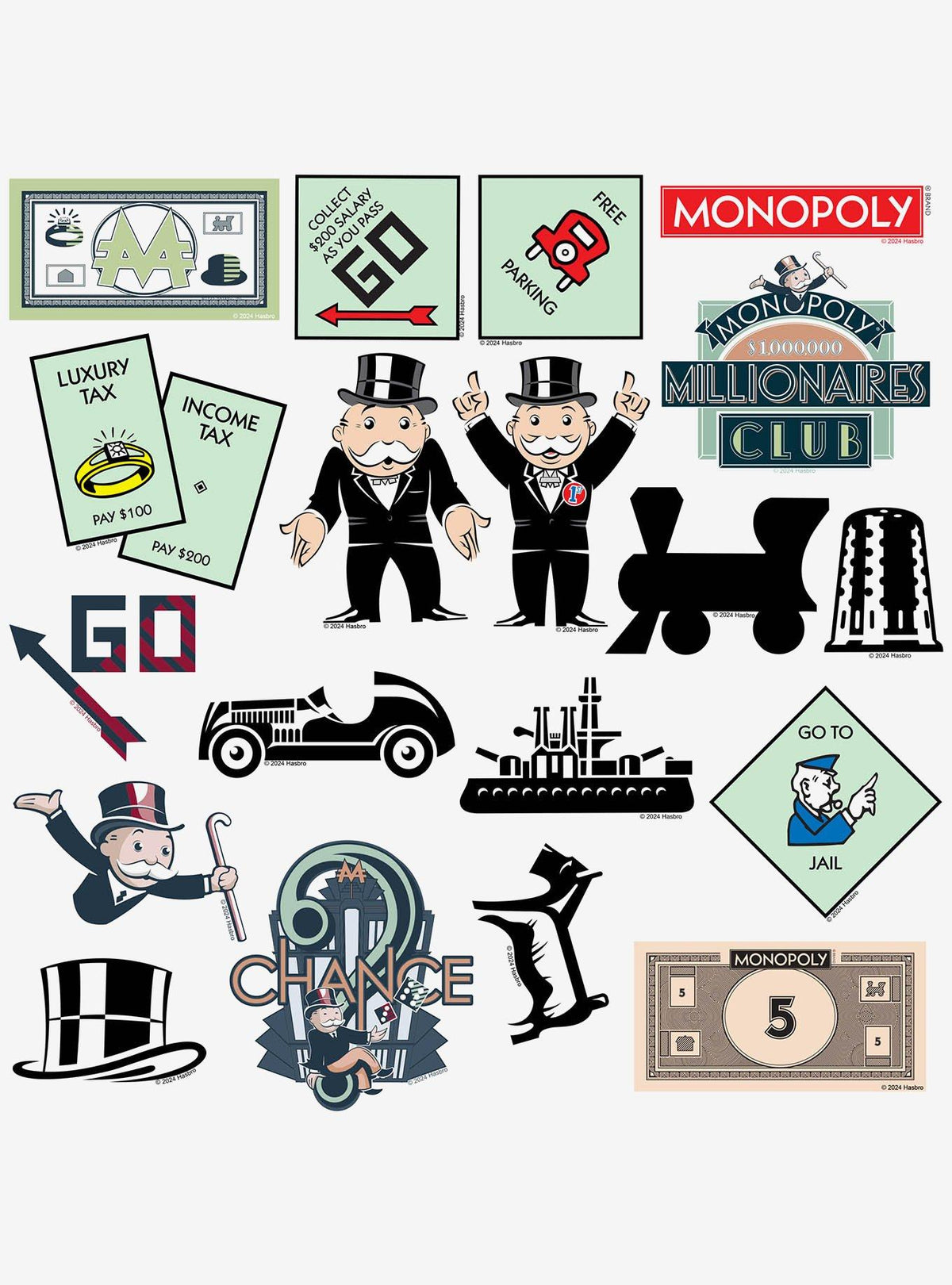 Pack de 100 stickers de Monopoly