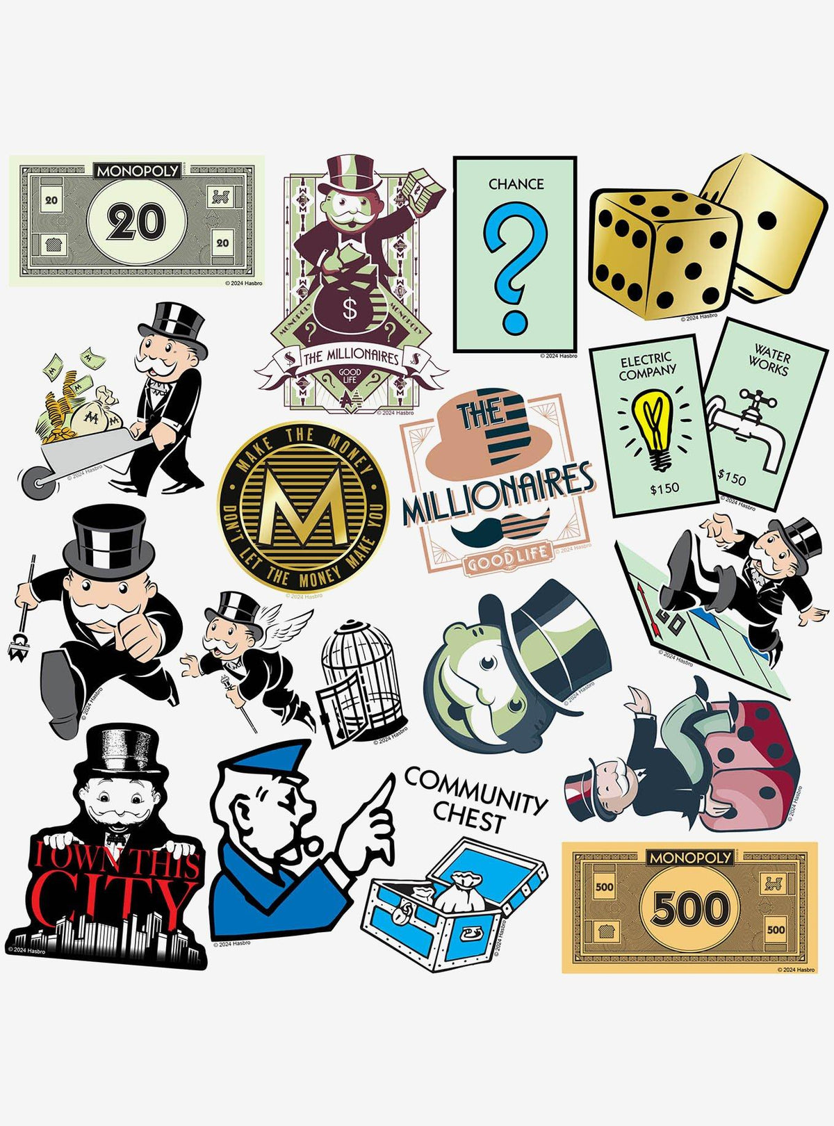 Pack de 100 stickers de Monopoly