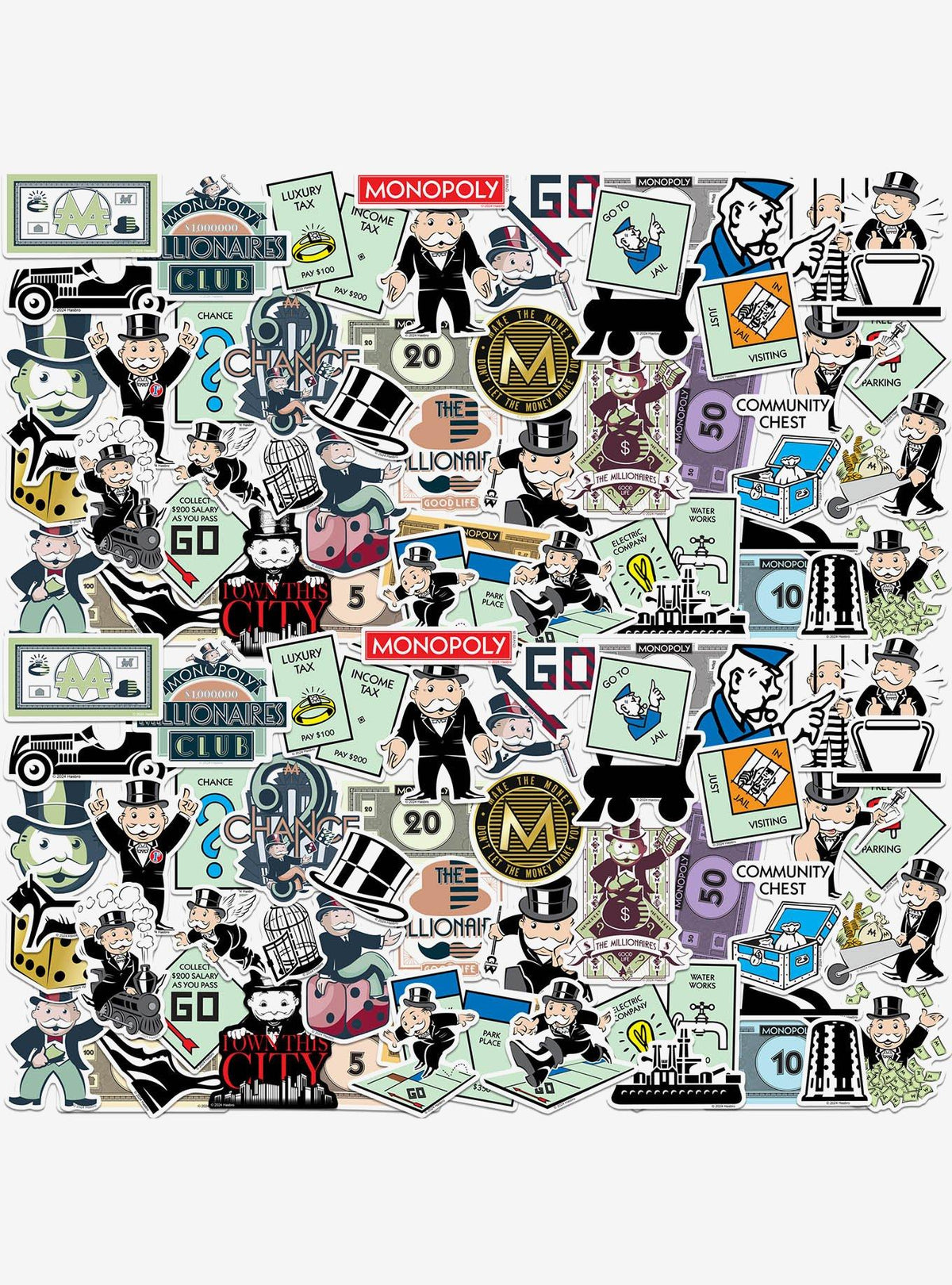 Pack de 100 stickers de Monopoly