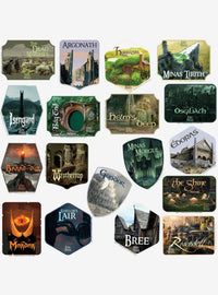 Pack de 100 stickers de lugares de El Señor de los Anillos
