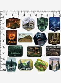 Pack de 100 stickers de lugares de El Señor de los Anillos