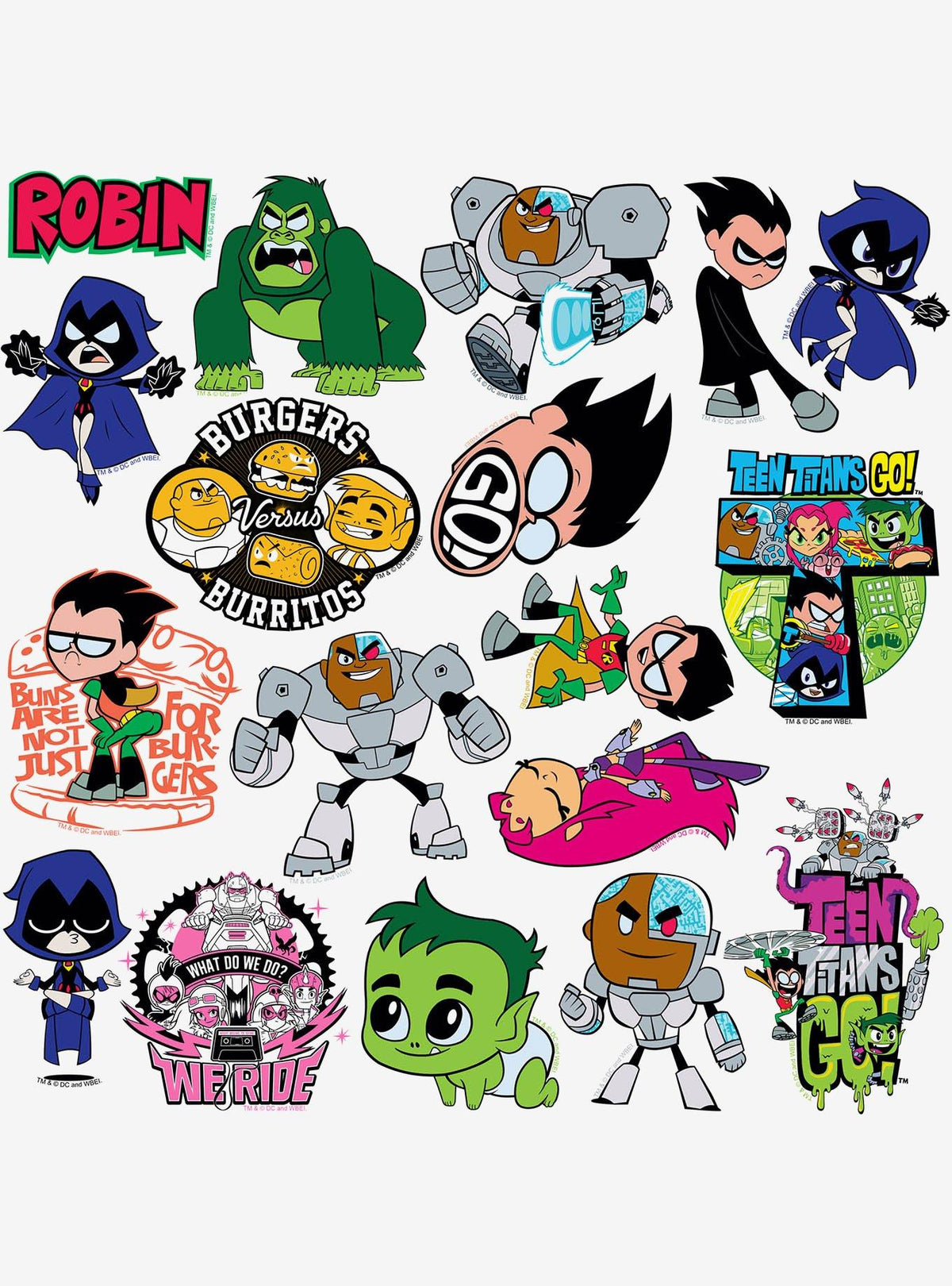 Teen Titans Go! Pack de 100 stickers de vinilo