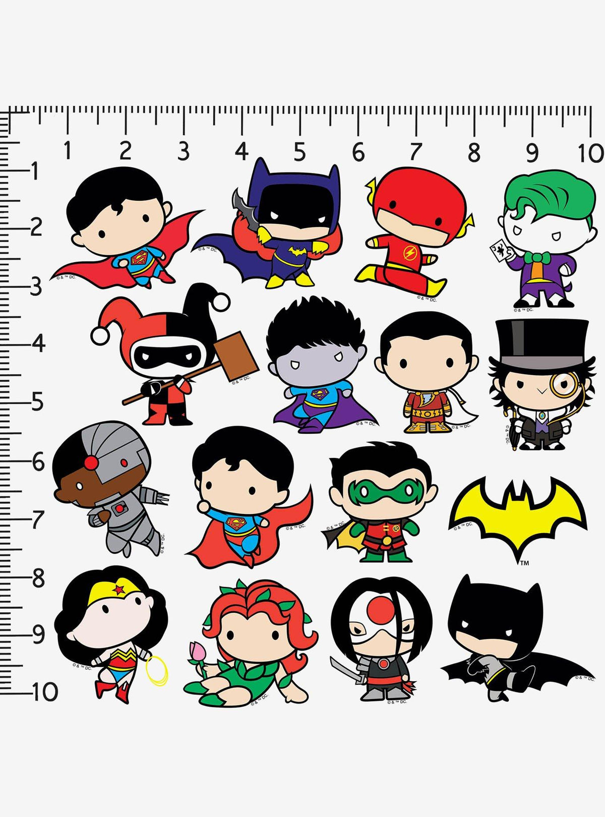 Pack de 100 stickers chibi de la Liga de la Justicia