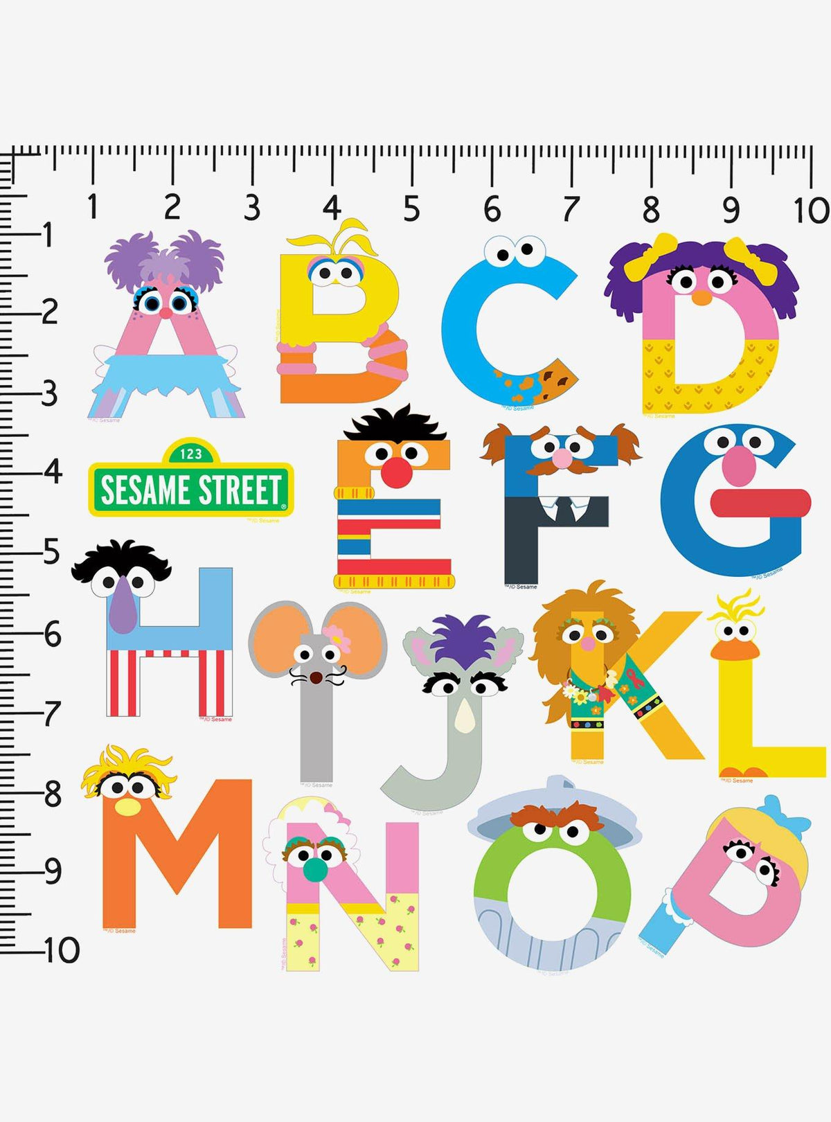 Set de 100 stickers del alfabeto de Sesame Street