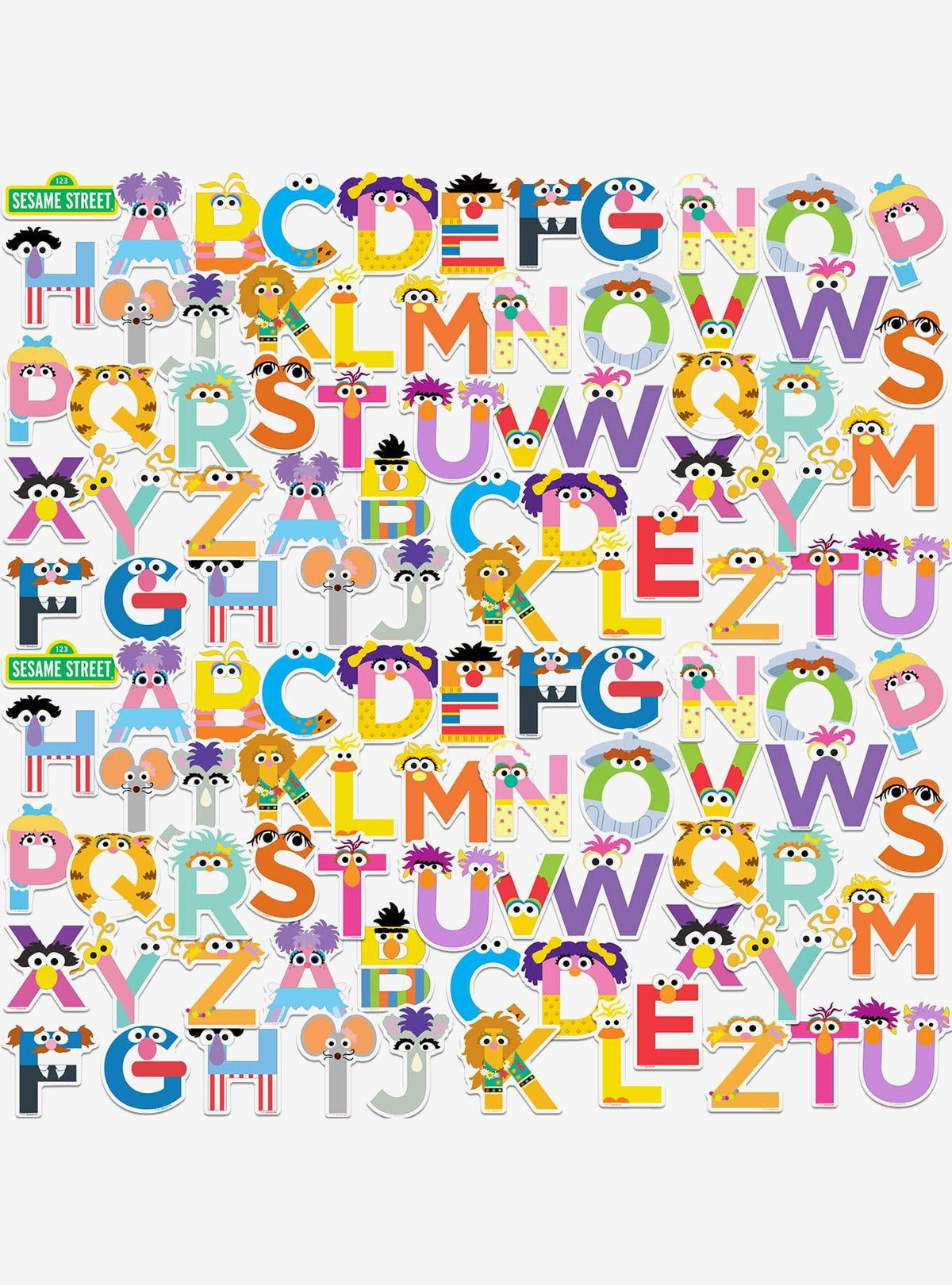 Set de 100 stickers del alfabeto de Sesame Street