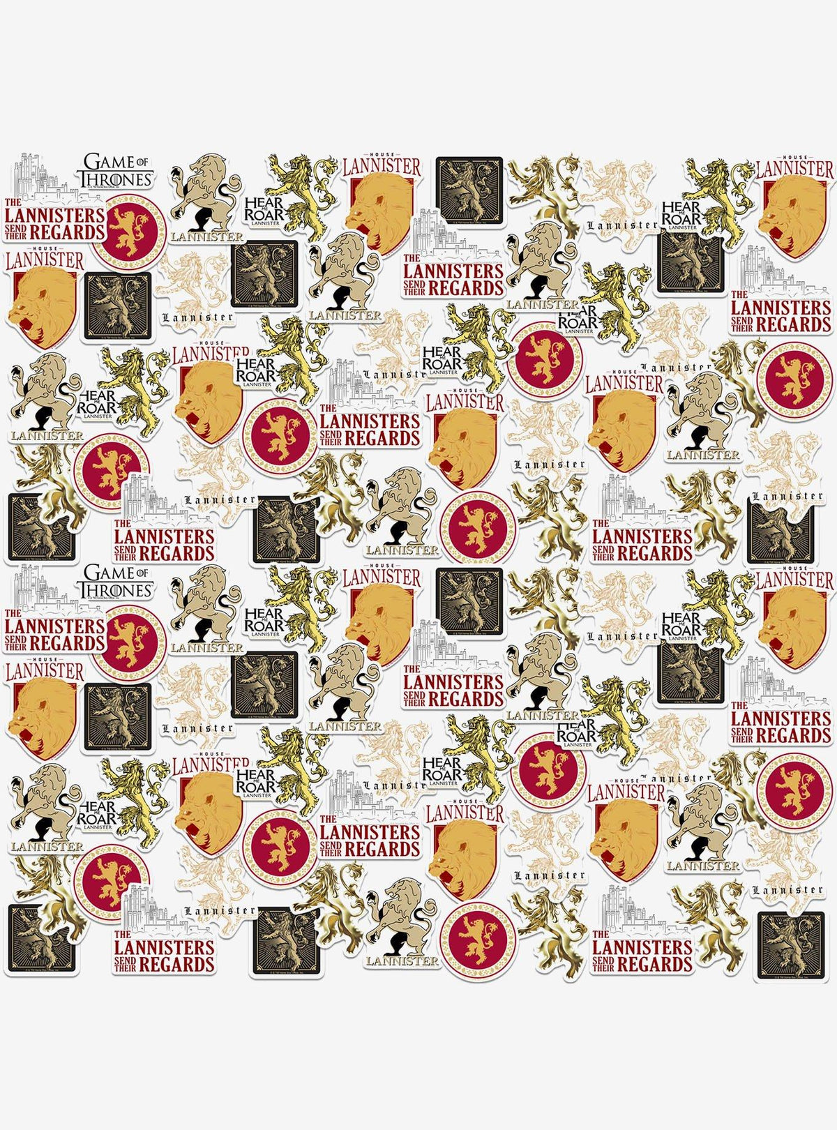Stickers Game of Thrones: Casa Lannister, pack de 100