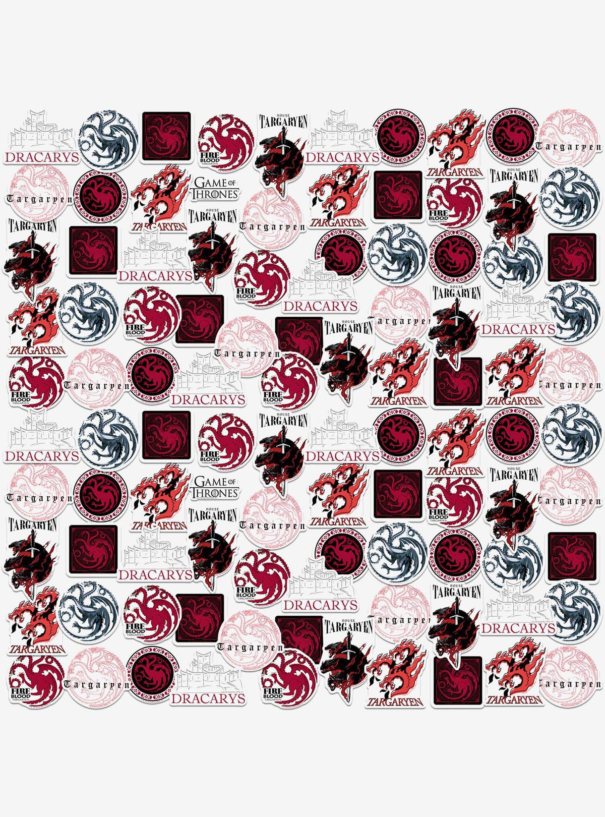 Pack de 100 stickers de Game of Thrones: Casa Targaryen
