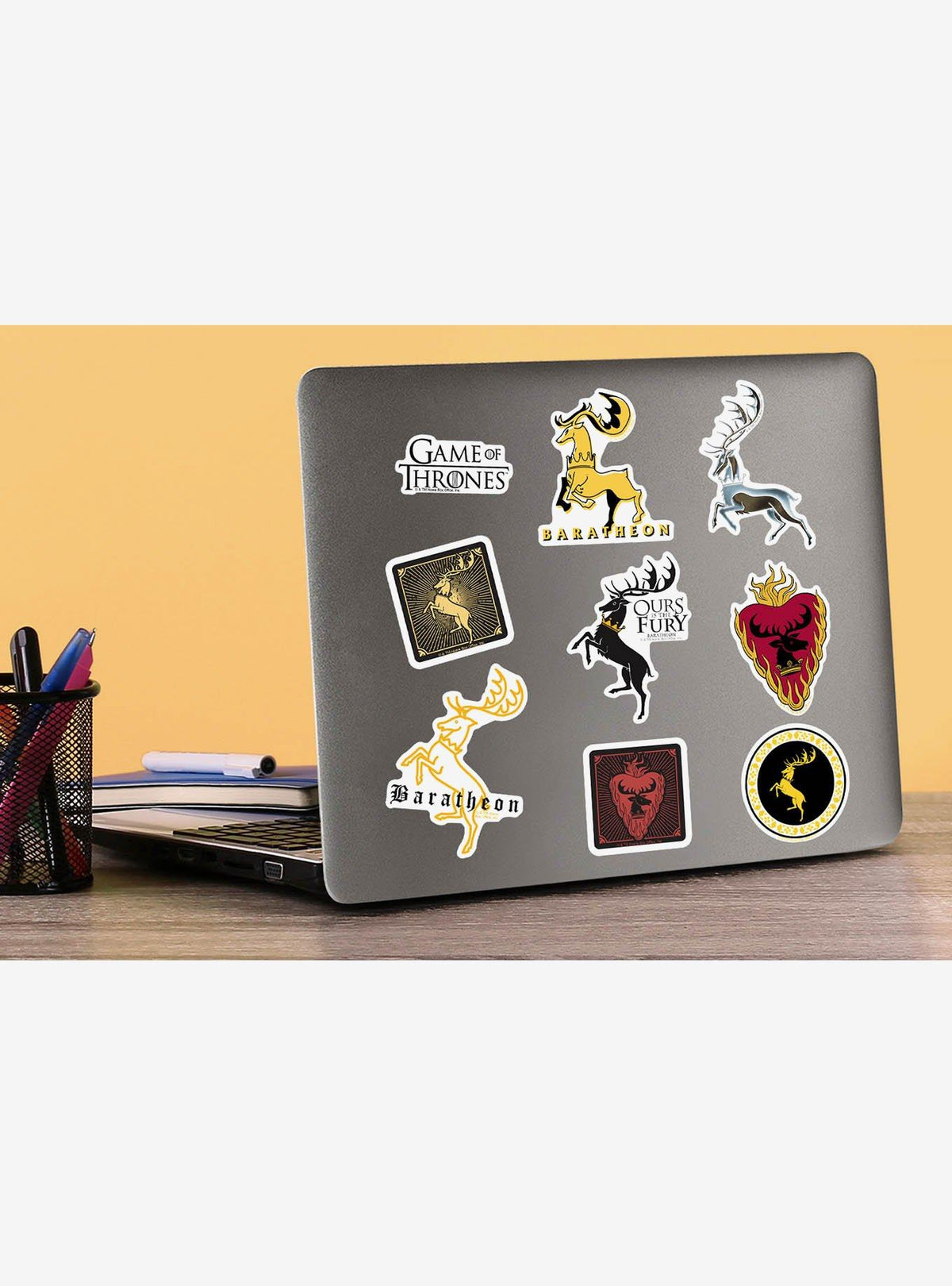 Pack de 100 stickers variados de la Casa Baratheon