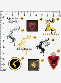 Pack de 100 stickers variados de la Casa Baratheon