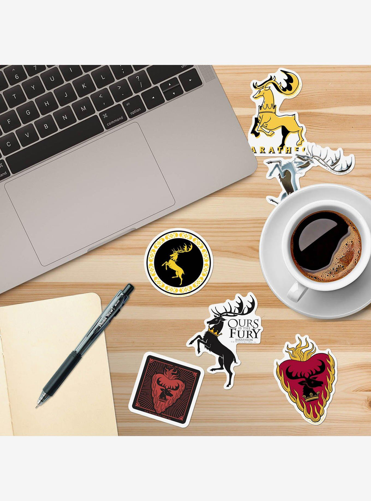 Pack de 100 stickers variados de la Casa Baratheon