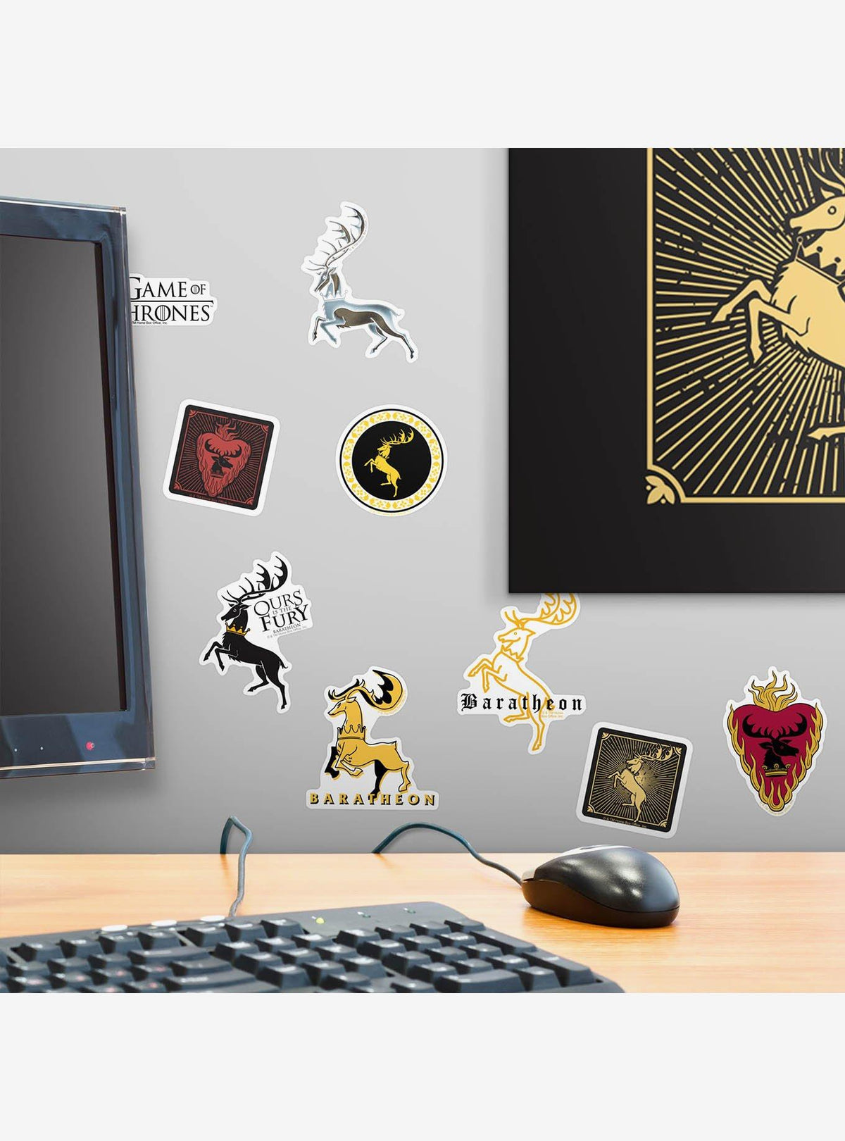 Pack de 100 stickers variados de la Casa Baratheon