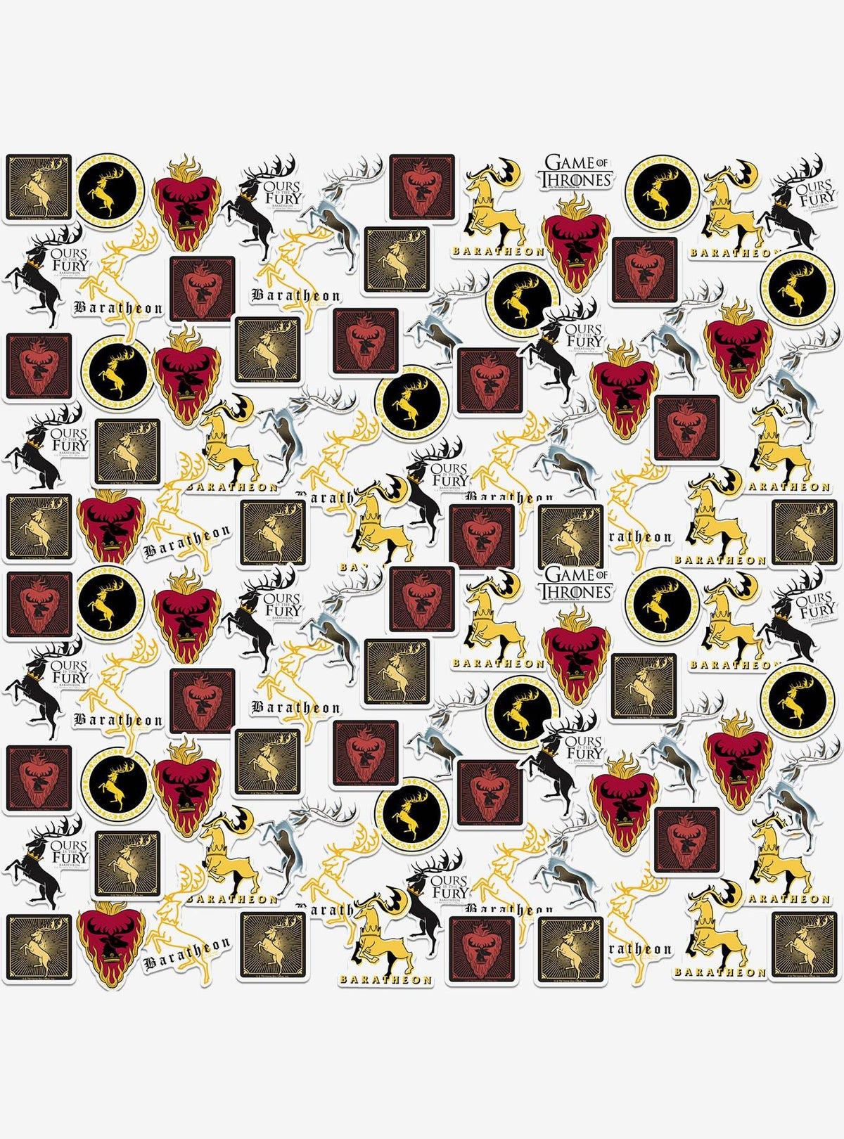 Pack de 100 stickers variados de la Casa Baratheon