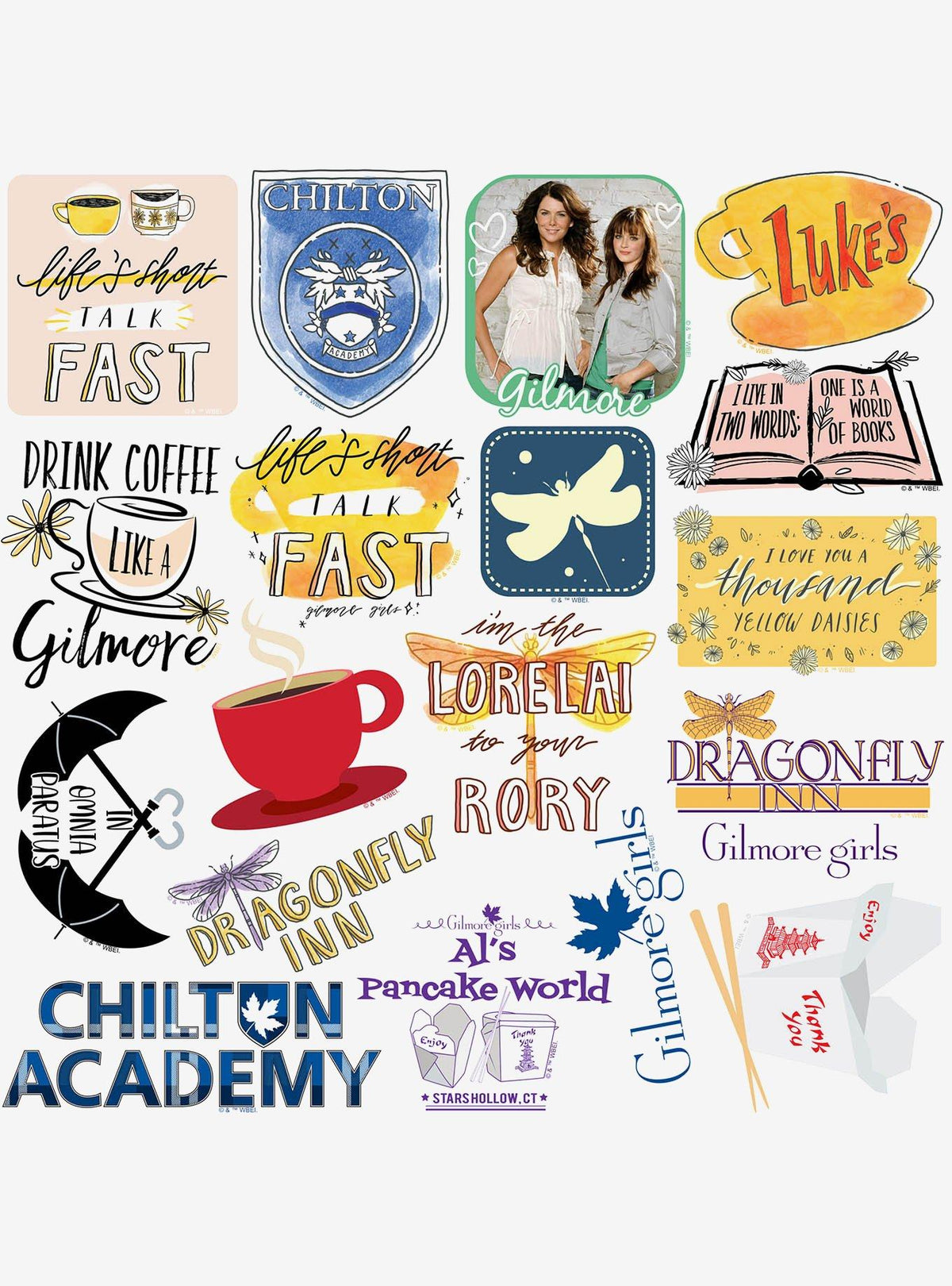 Pack de 100 stickers de Gilmore Girls