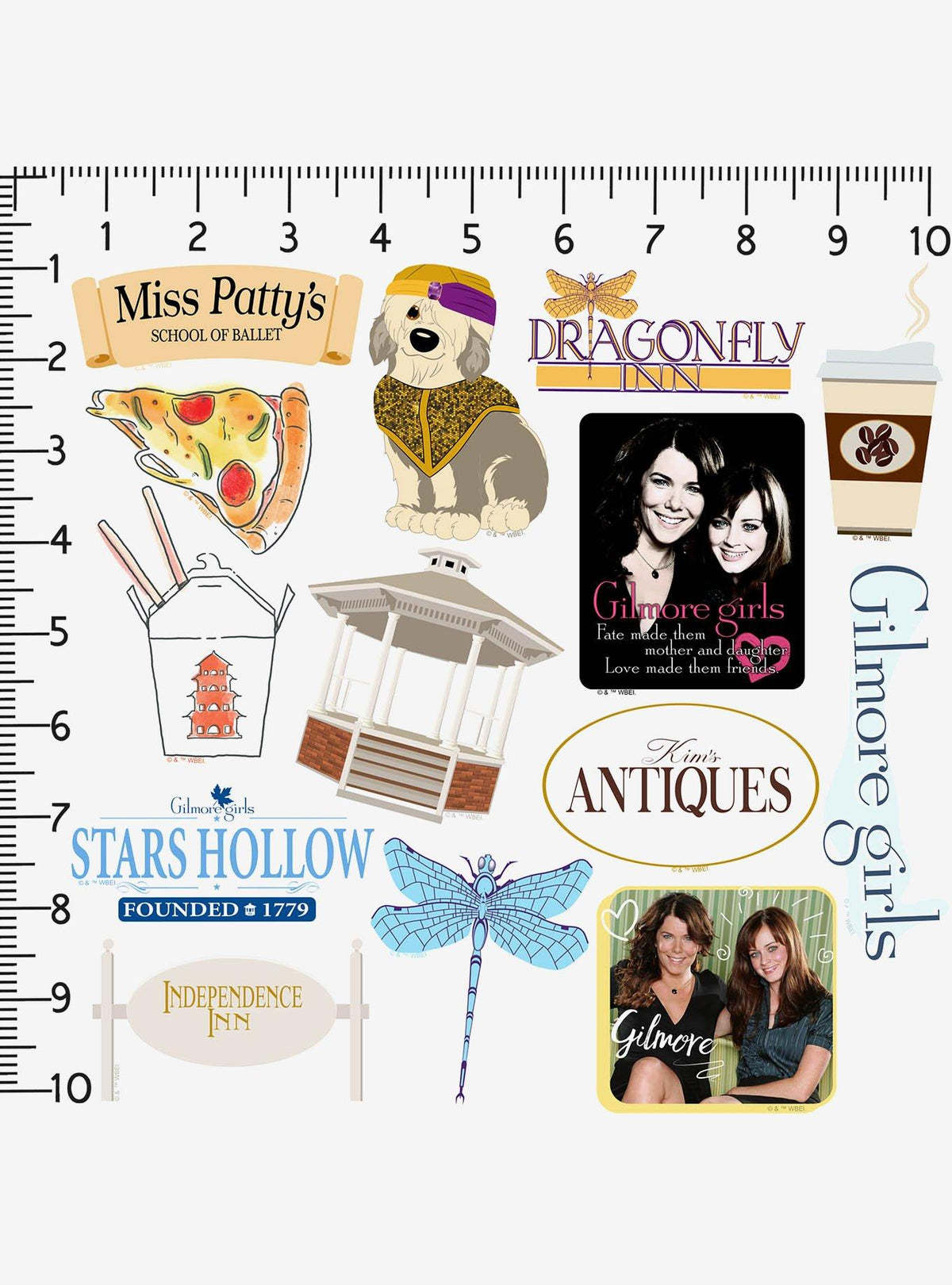 Pack de 100 stickers de Gilmore Girls