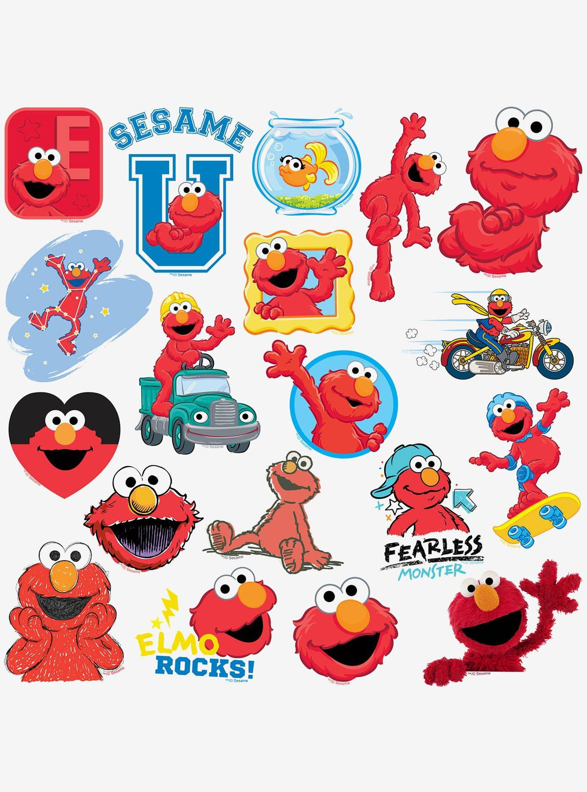 Pack de 100 stickers de Elmo - Sesame Street