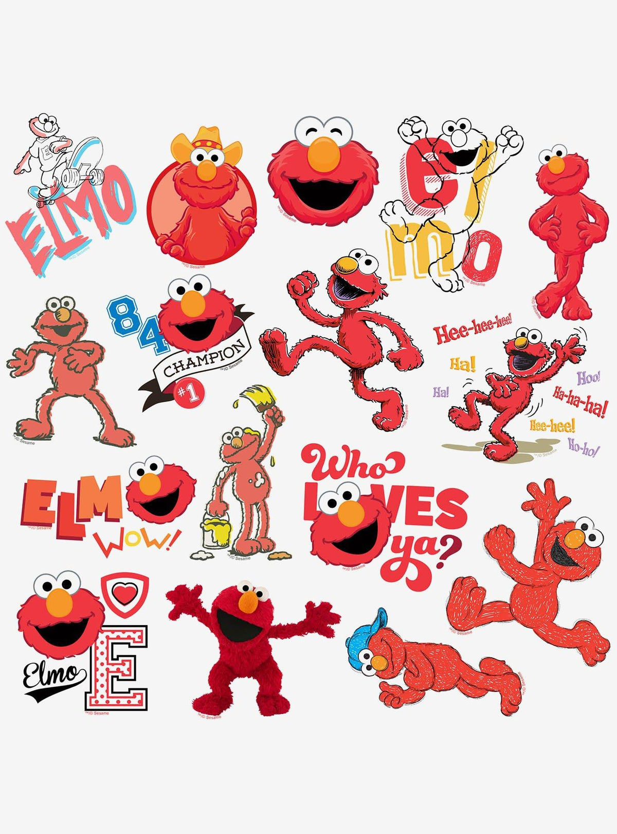 Pack de 100 stickers de Elmo - Sesame Street