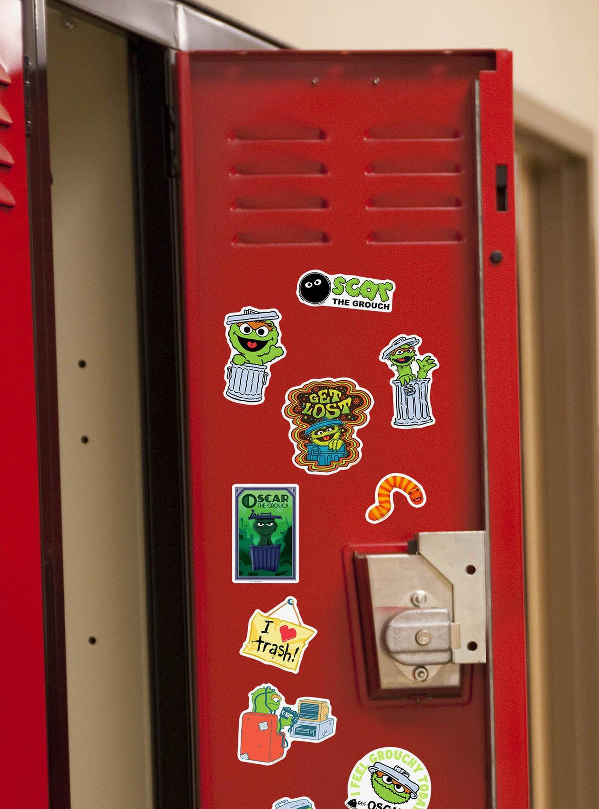 Set de 100 stickers de Oscar the Grouch - Sesame Street