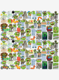 Set de 100 stickers de Oscar the Grouch - Sesame Street