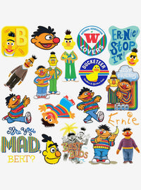 Set de 100 stickers de Bert y Ernie - Sesame Street