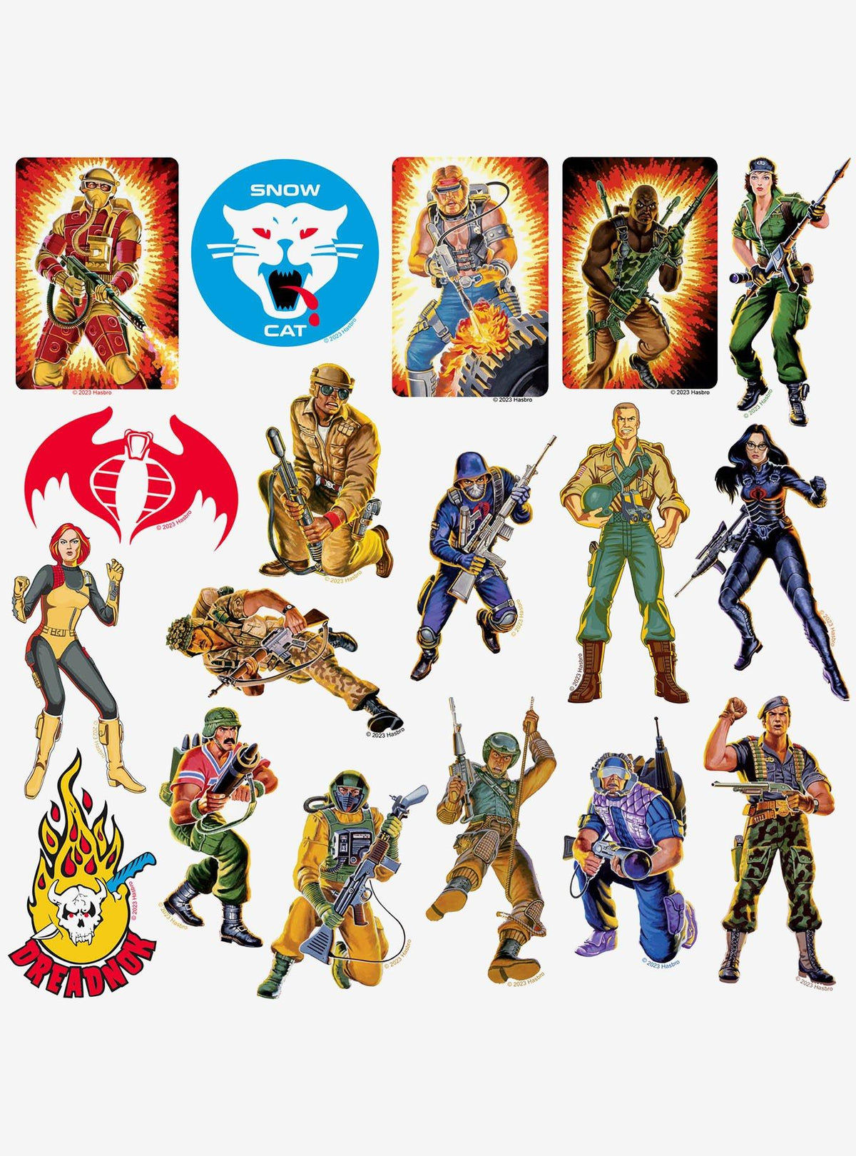 Pack de 100 stickers de vinilo retro de G.I. Joe