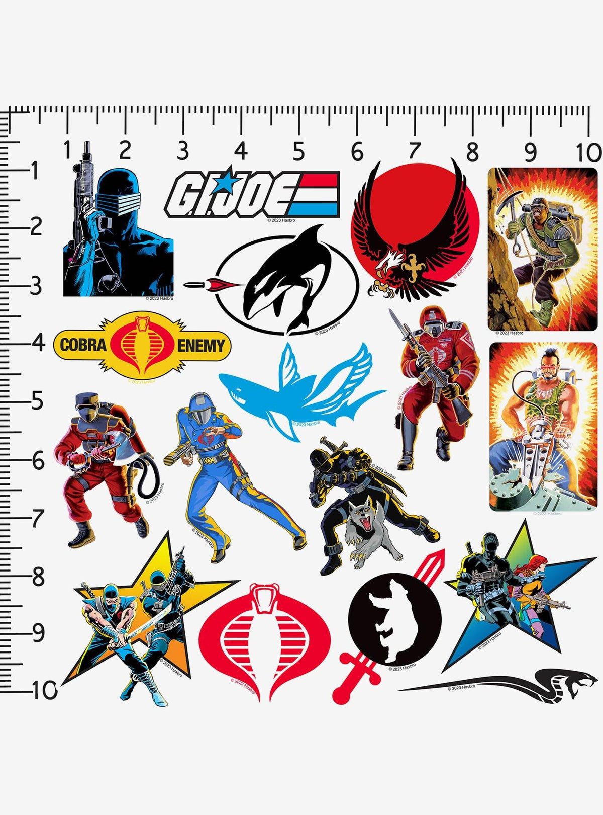 Pack de 100 stickers de vinilo retro de G.I. Joe