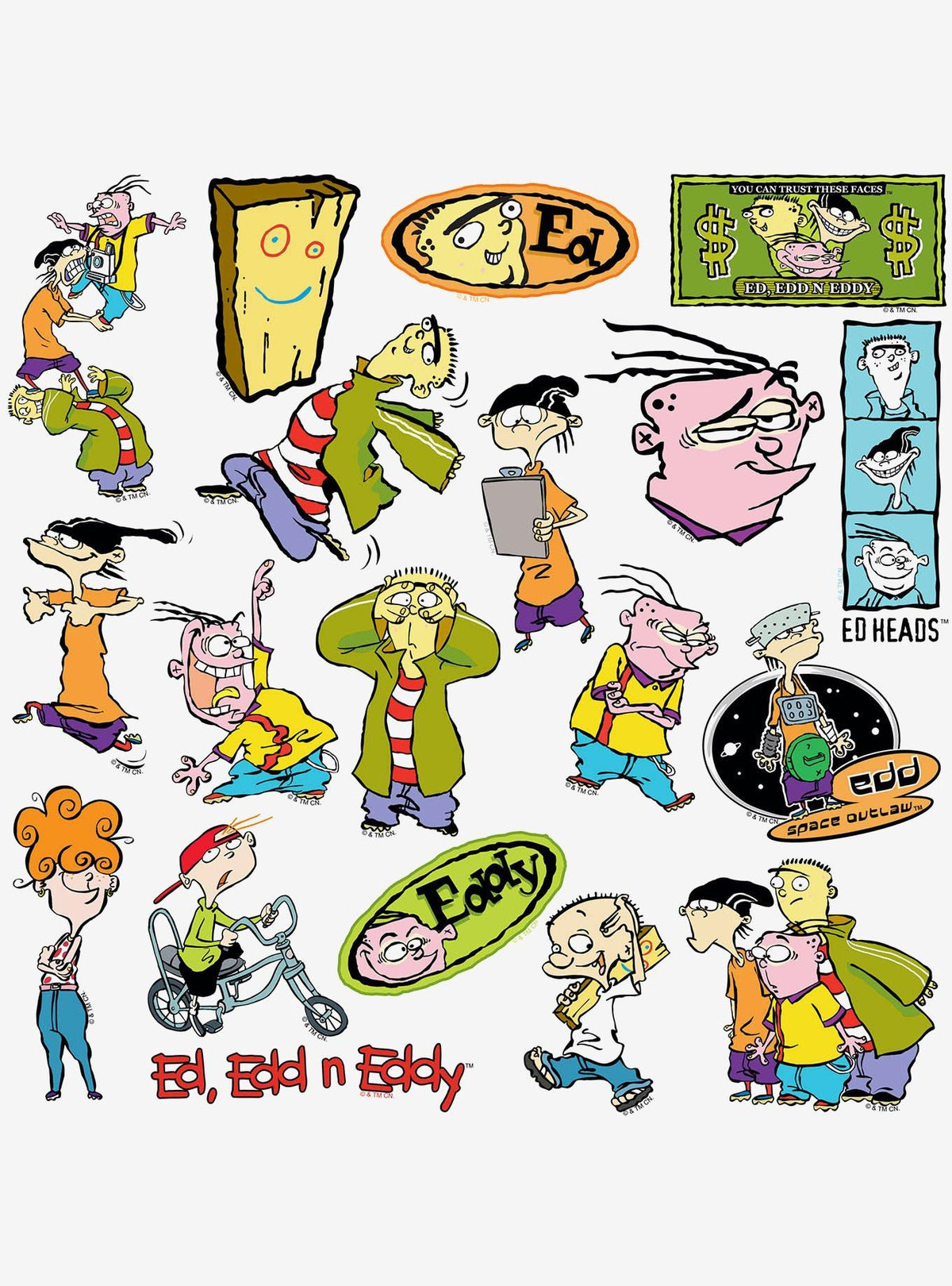 Ed, Edd y Eddy: pack de 100 stickers de vinilo