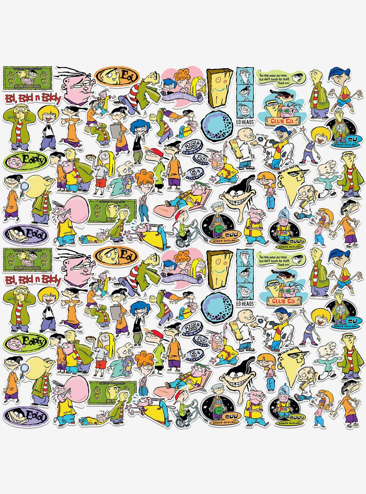 Ed, Edd y Eddy: pack de 100 stickers de vinilo