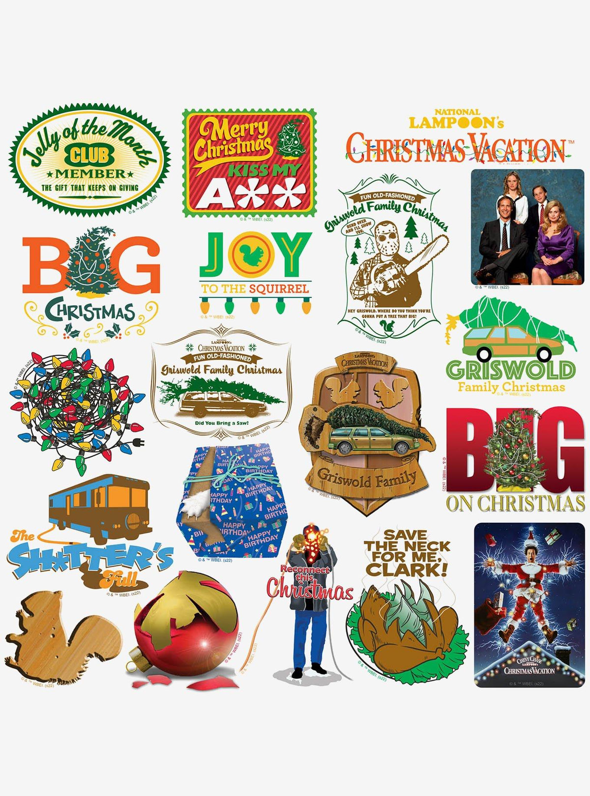 Pack de 100 stickers de National Lampoon's Christmas Vacation