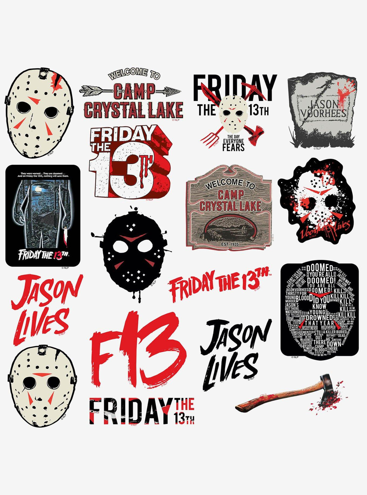 Friday the 13th: pack surtido de 100 stickers de vinilo