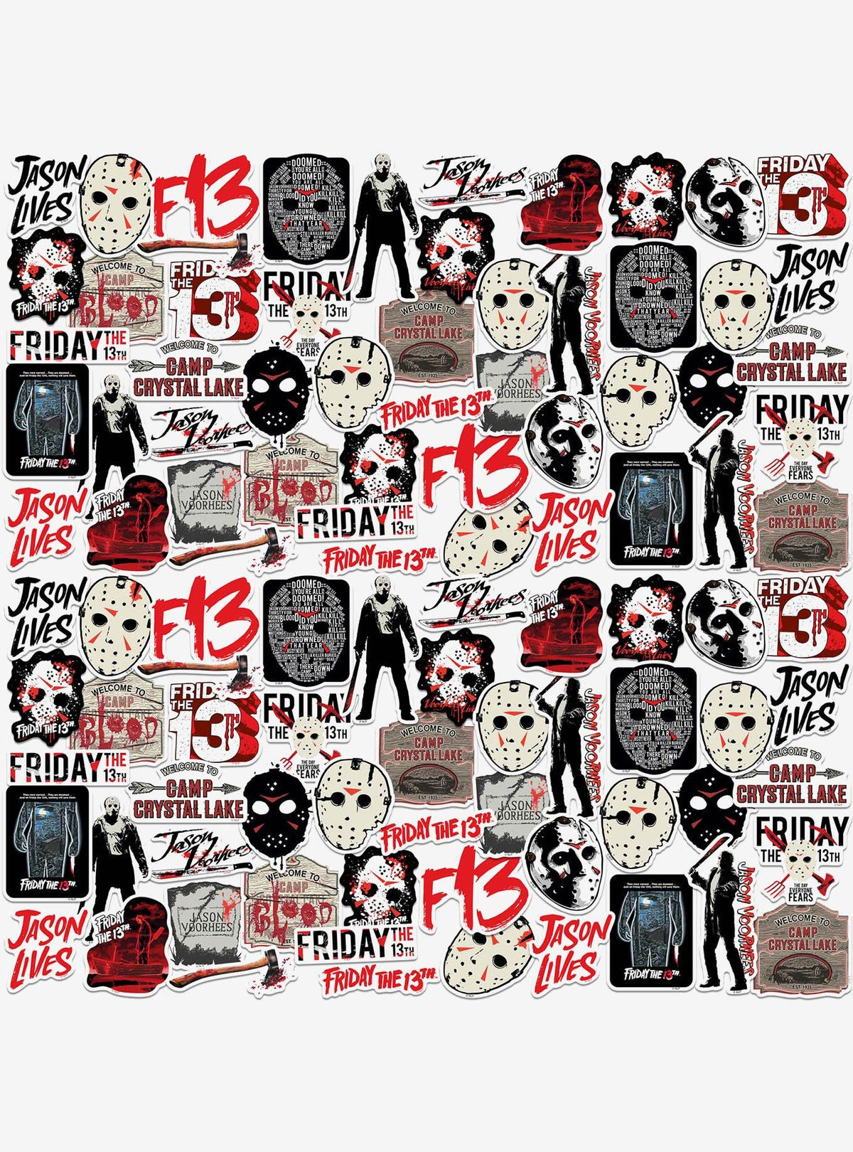 Friday the 13th: pack surtido de 100 stickers de vinilo