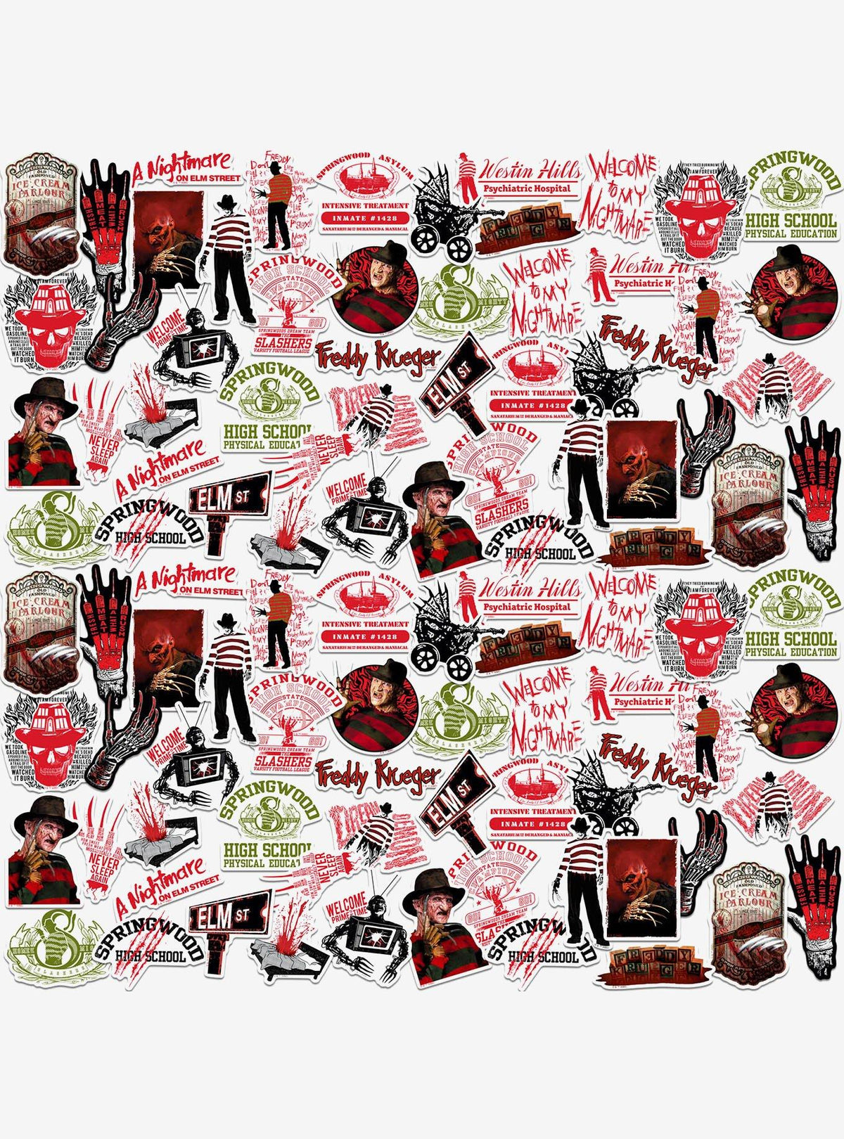 Pack de 100 stickers Pesadilla en la calle Elm