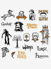 Pack de 100 stickers icónicos de El Señor de los Anillos