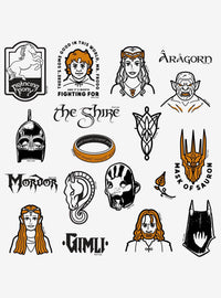 Pack de 100 stickers icónicos de El Señor de los Anillos