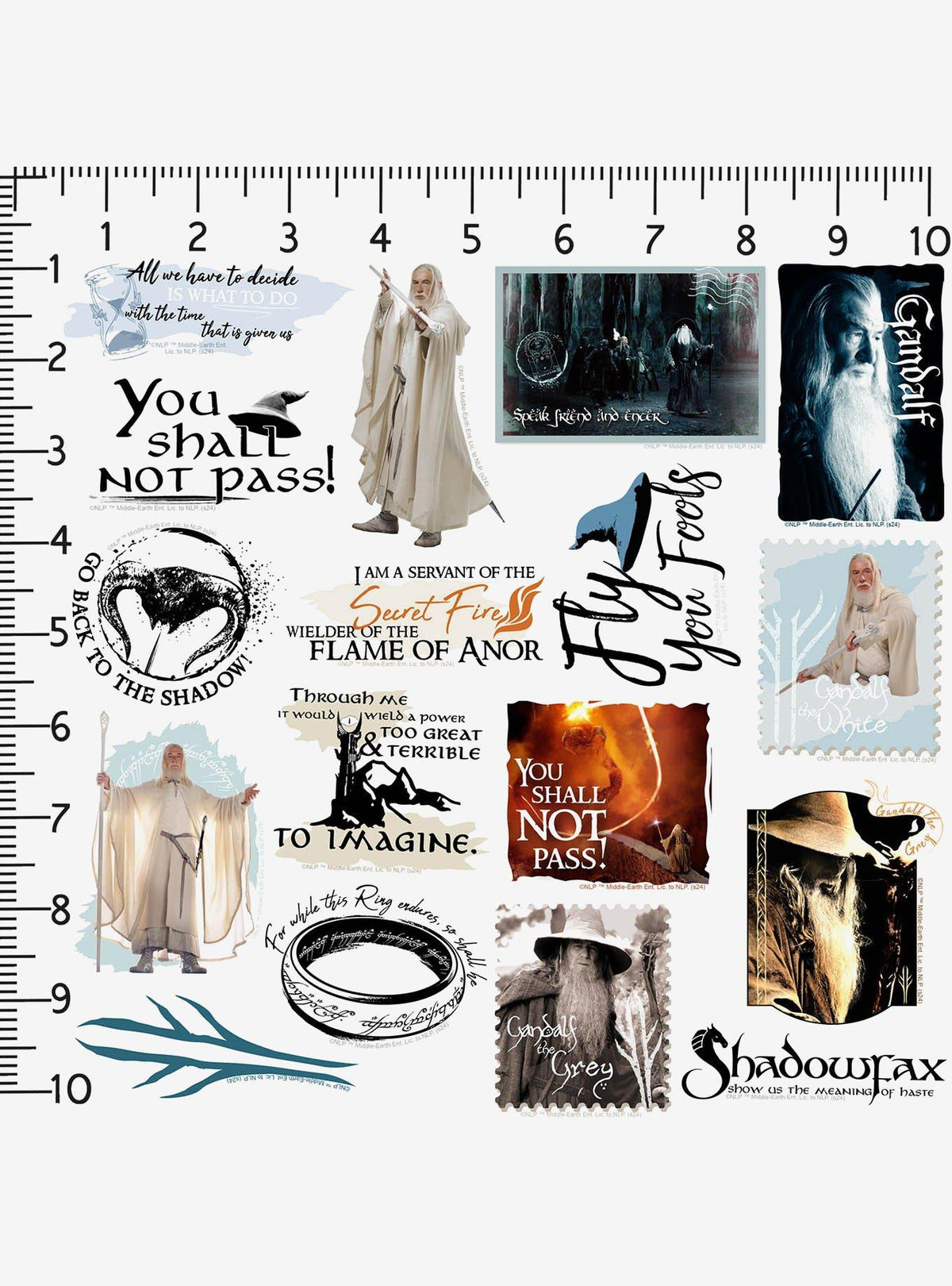 Pack surtido de 100 stickers de Gandalf