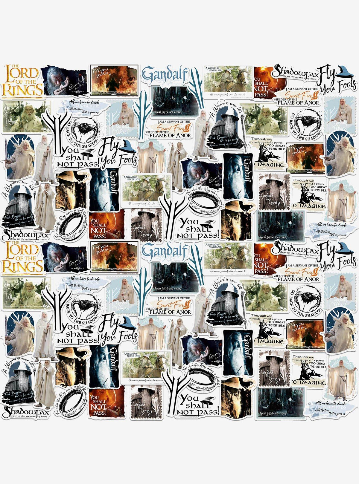 Pack surtido de 100 stickers de Gandalf