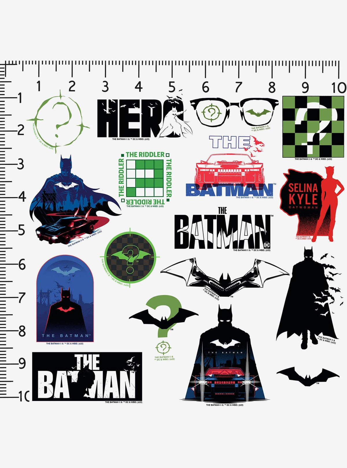 Pack de 100 stickers de The Batman (2022) en vinilo