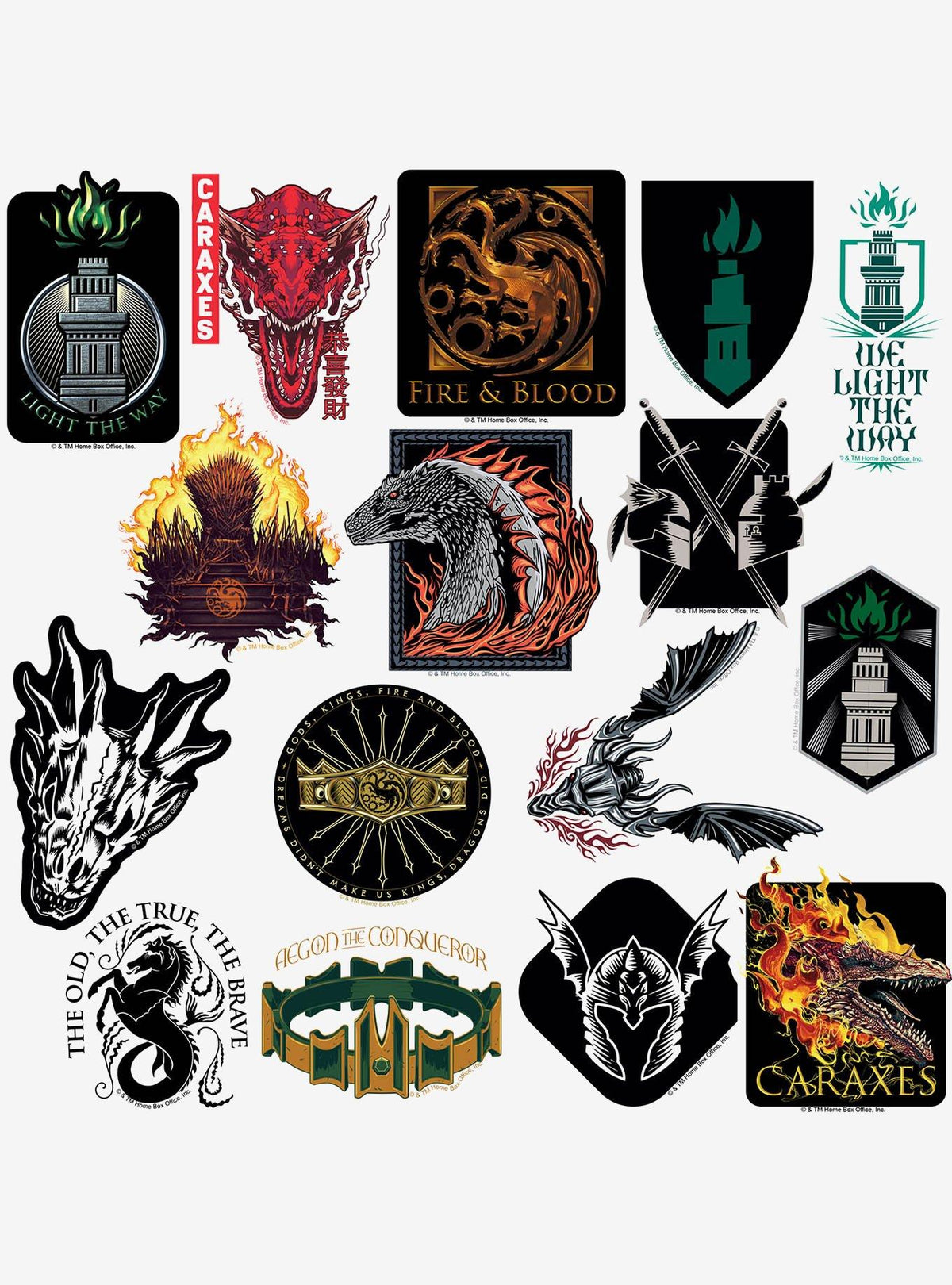 Pack de 100 stickers de vinilo House of the Dragon