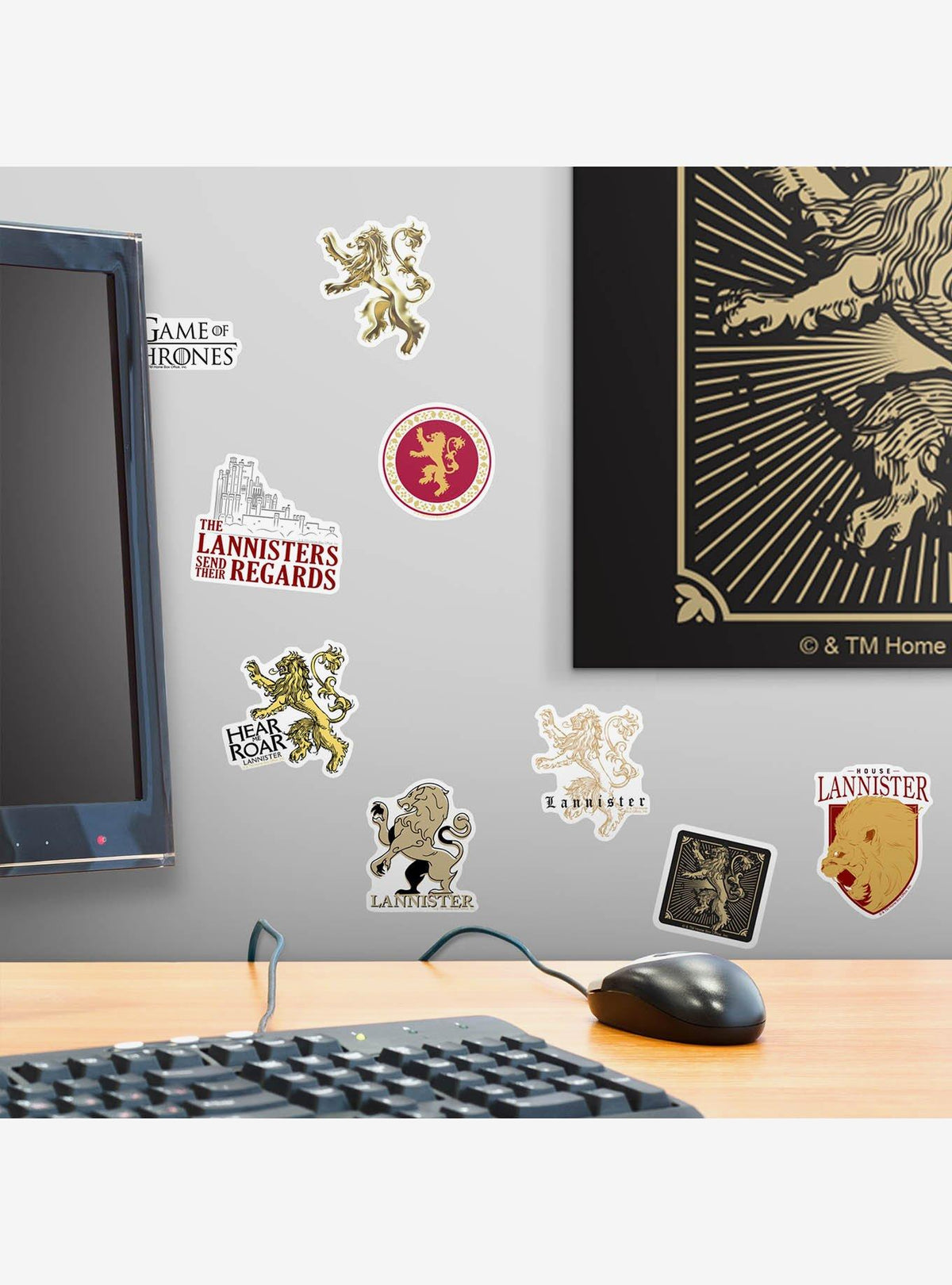 Pack de 100 stickers de vinilo de Game of Thrones: Lannister