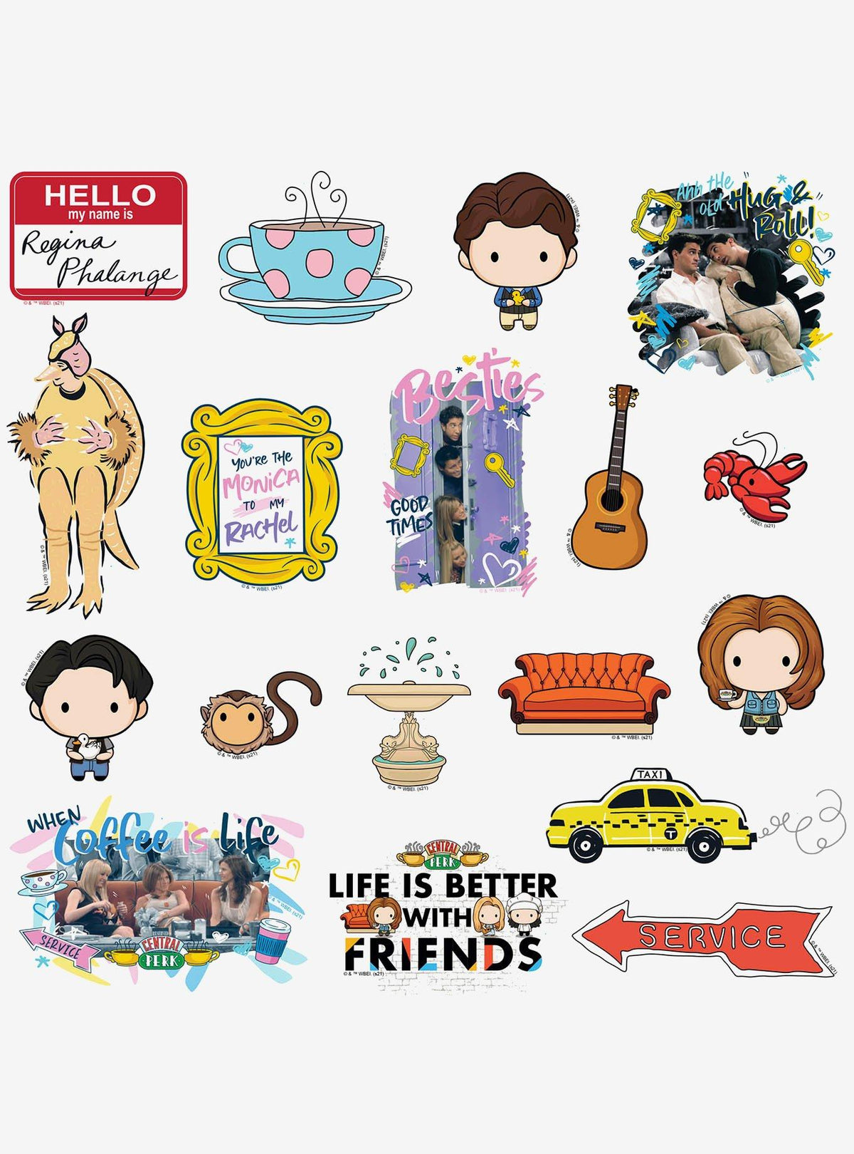 Pack de 100 stickers de Friends