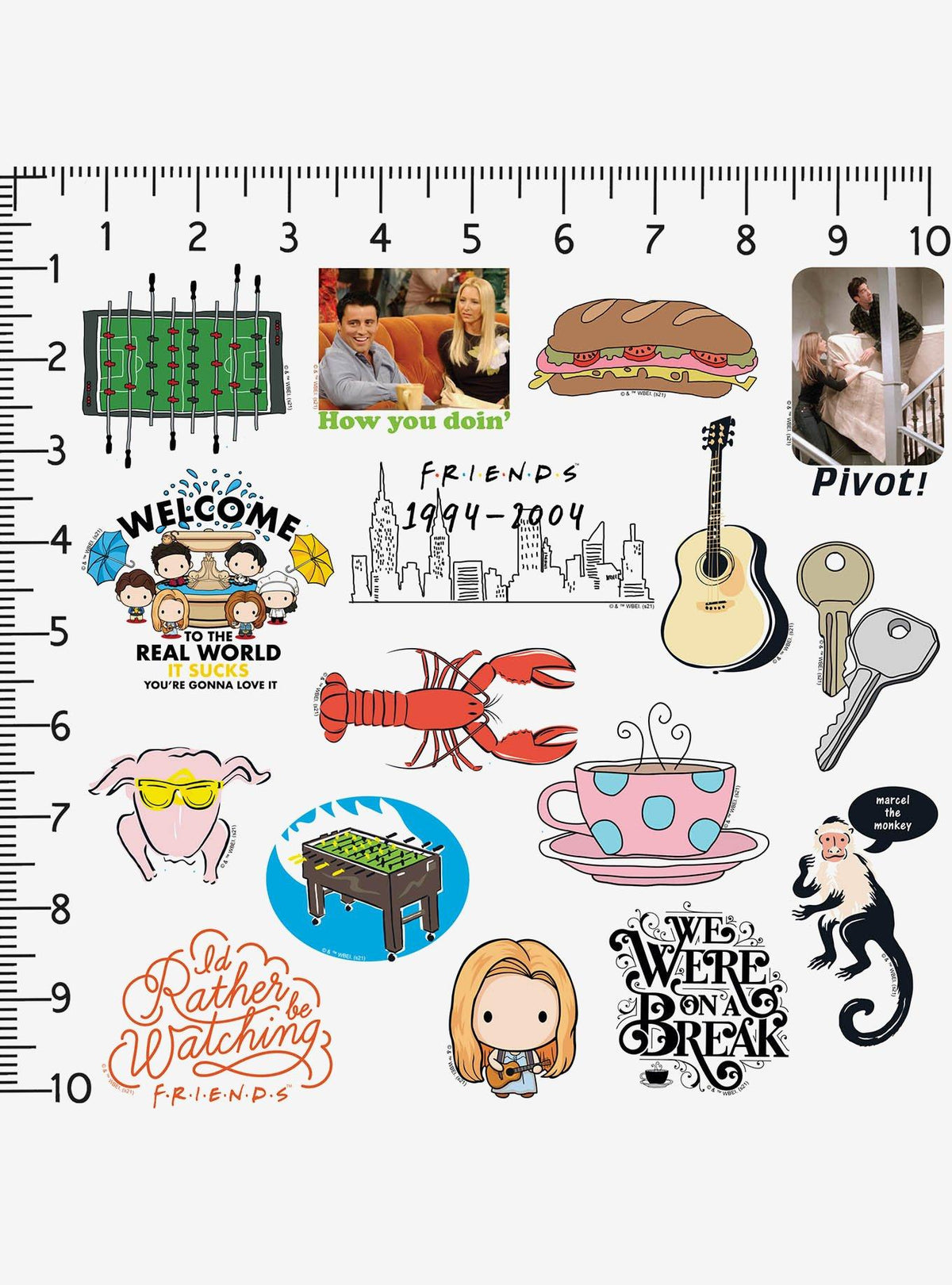 Pack de 100 stickers de Friends