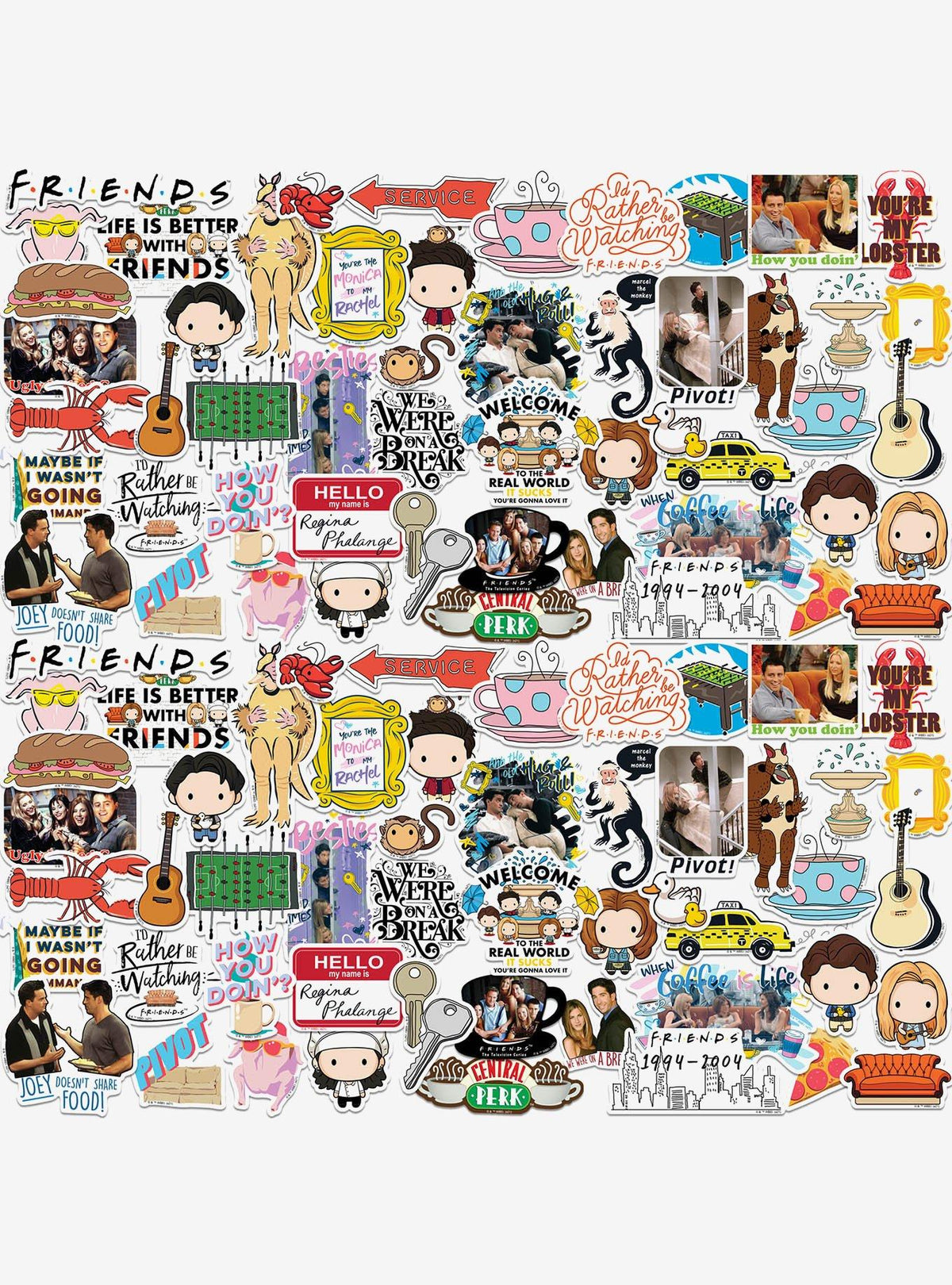 Pack de 100 stickers de Friends
