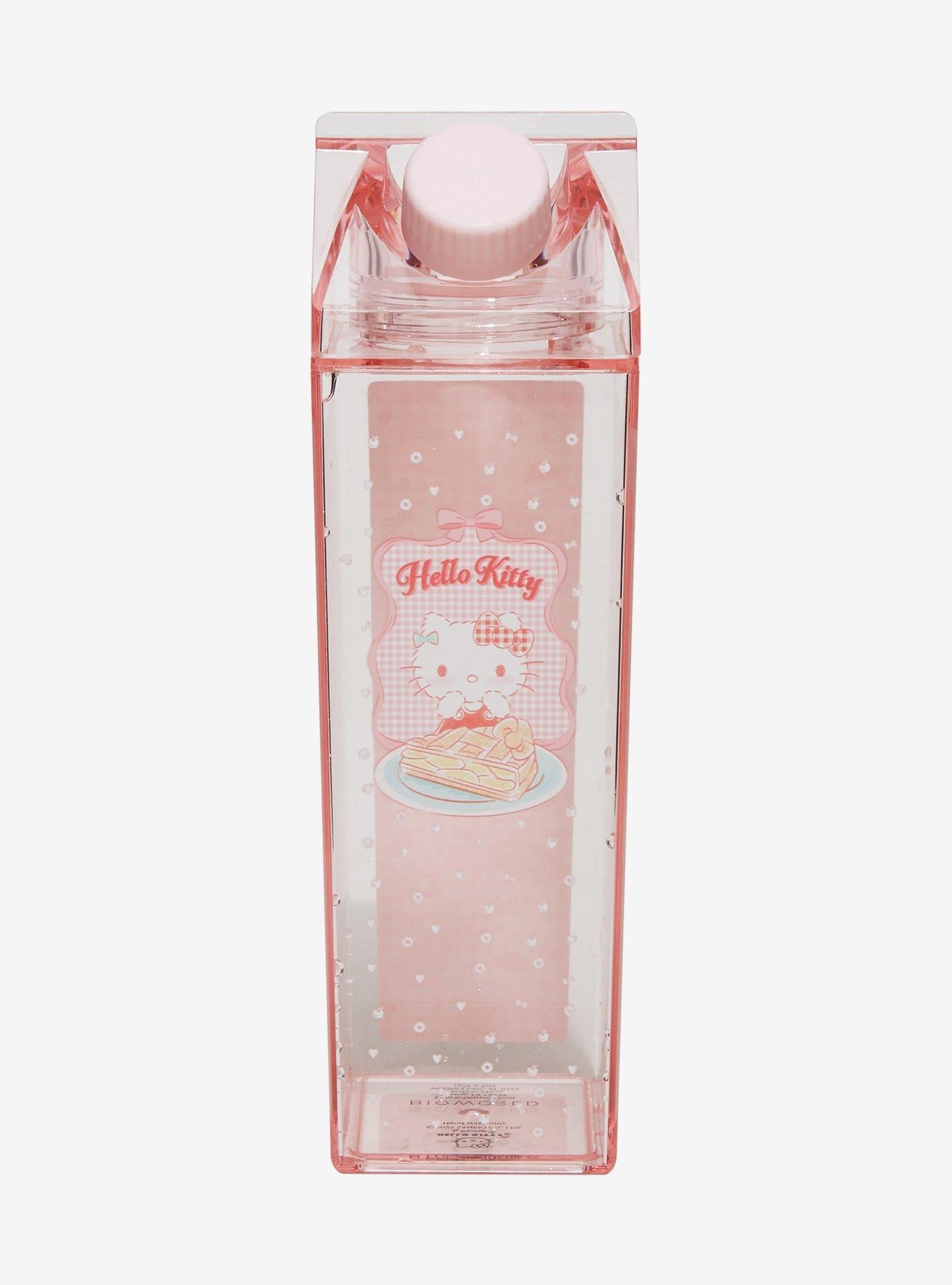 Botella de agua tipo caja de leche Hello Kitty Gingham