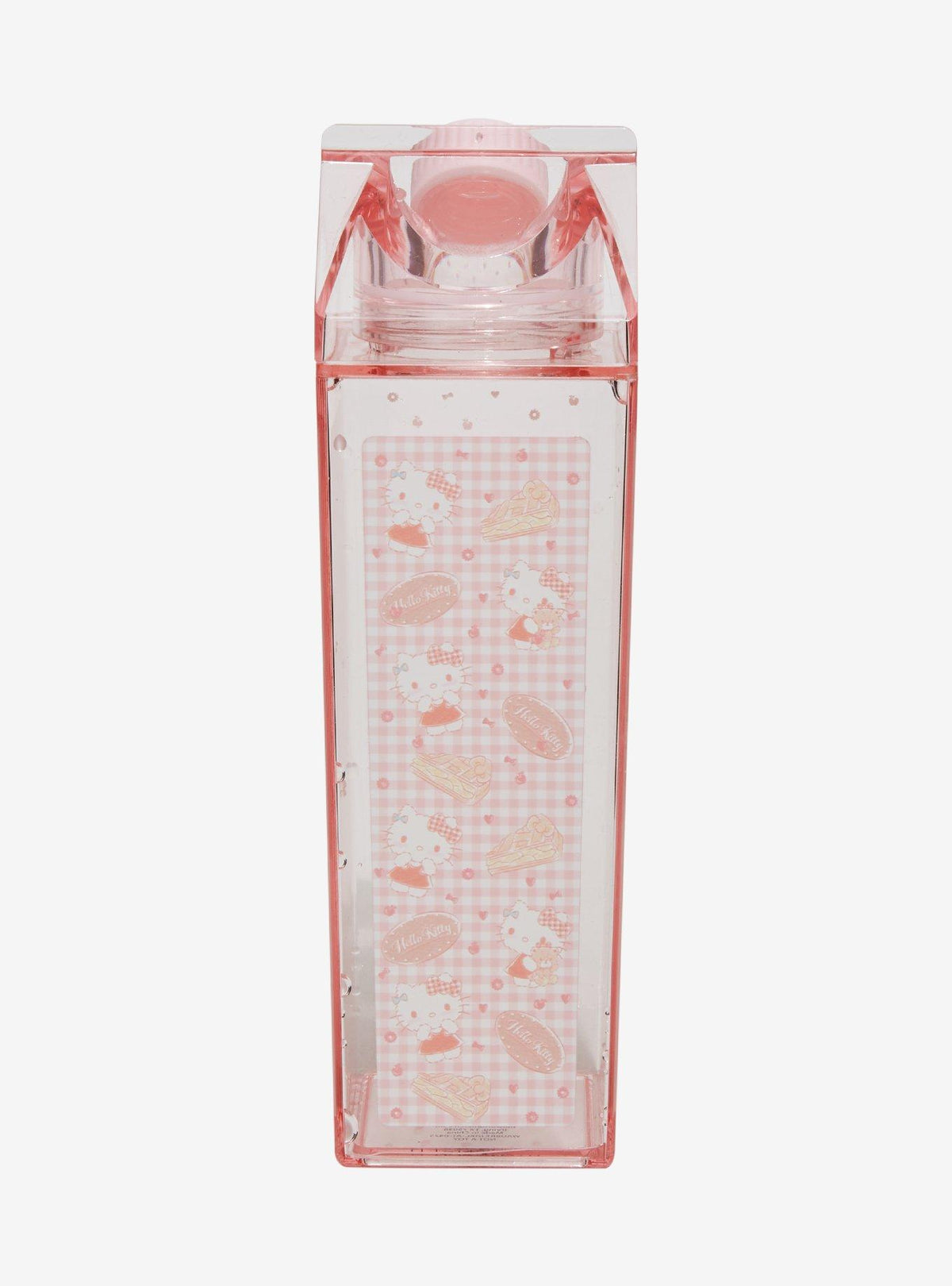 Botella de agua tipo caja de leche Hello Kitty Gingham