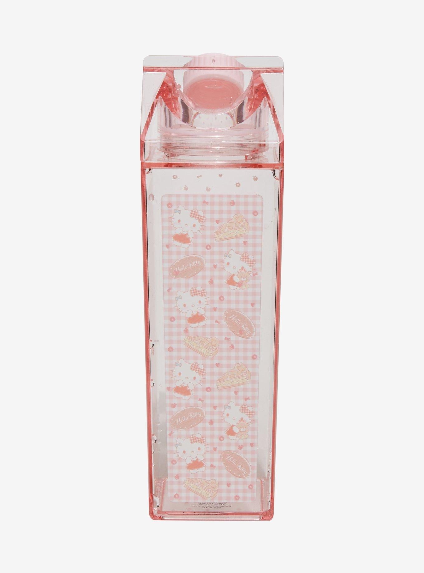 Botella de agua tipo caja de leche Hello Kitty Gingham