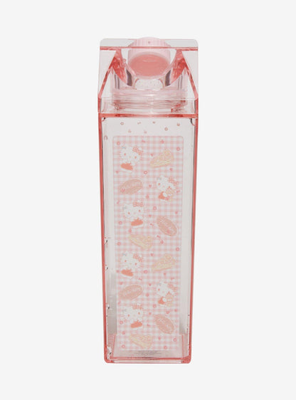 Botella de agua tipo caja de leche Hello Kitty Gingham