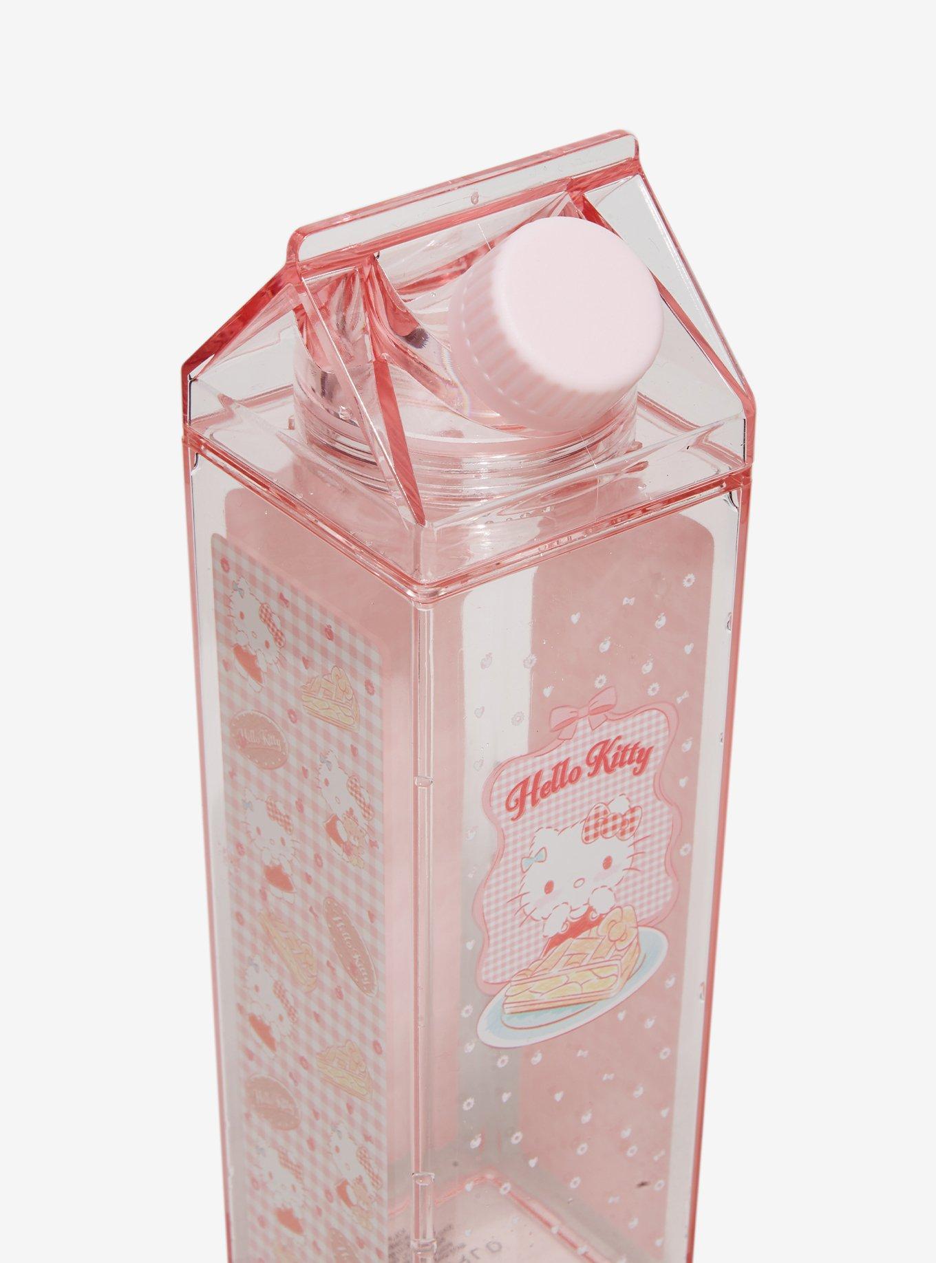Botella de agua tipo caja de leche Hello Kitty Gingham