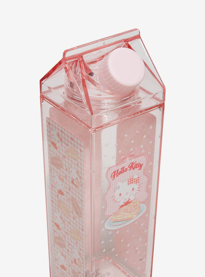 Botella de agua tipo caja de leche Hello Kitty Gingham