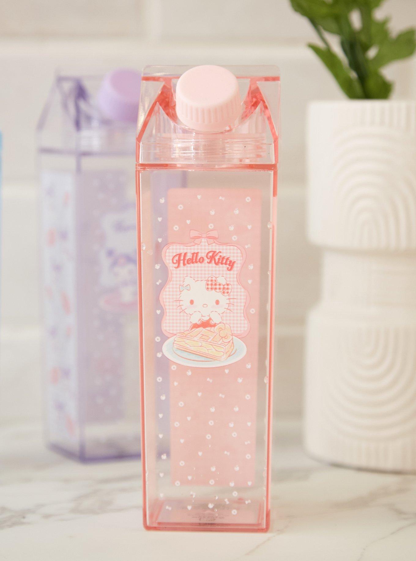 Botella de agua tipo caja de leche Hello Kitty Gingham